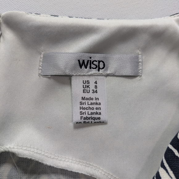 Wisp NEW Women's Marianne Scallop Stretchy Pencil Dress Black And White Size 4 - Picture 12 of 12